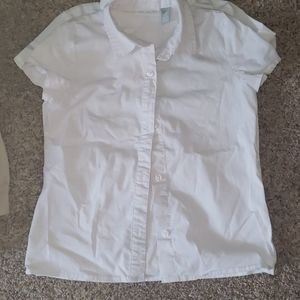 Children's place white dress shirt girls 7-8
